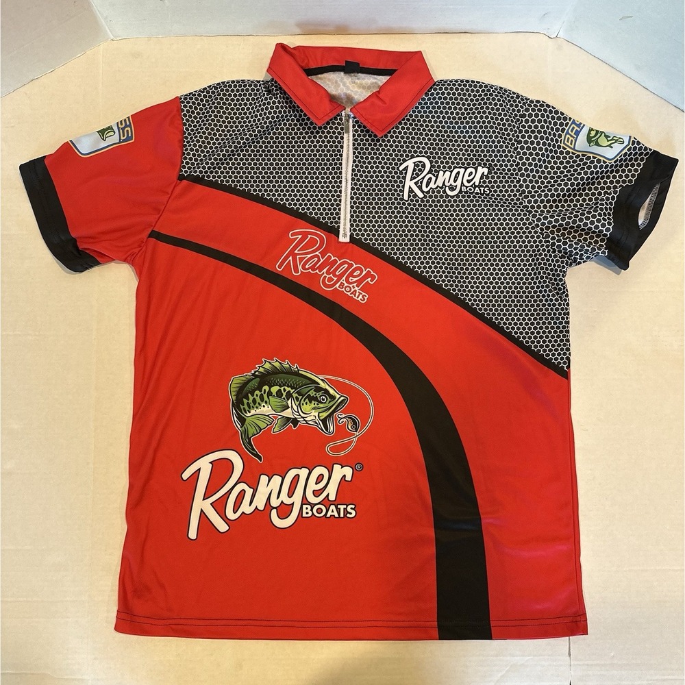 Ranger Boats Polo Shirt Bass Fishing Logo Red Black Size Men's XL